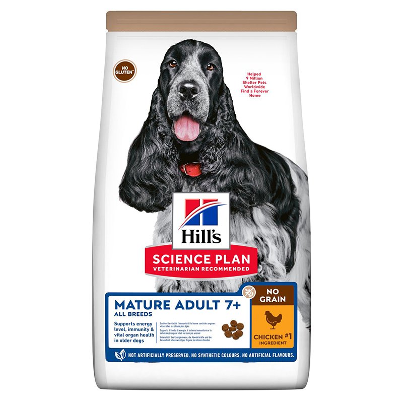 Hills Mature Adult Medium No Grain Chicken Tahılsız Yaşlı Köpek Maması 2.5 Kg skt:05/24