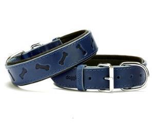 Doggie Kemik Desenli Royal Blue Köpek Boyun Tasması 3,5X47-55 Cm