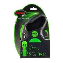 Flexi New Neon Yeşil Otomatik Köpek Tasması 5 Mt M