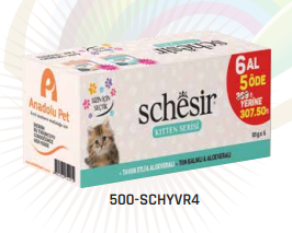 Schesir Yavru Kedi Serisi Konserve Maması 85 Gr 6 Adet 10/25