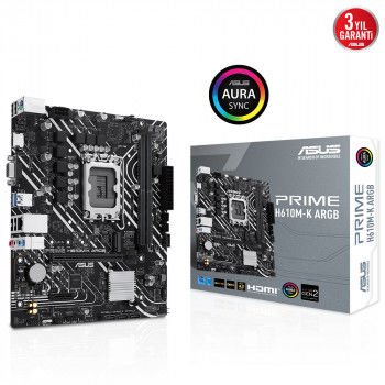 En ucuz ASUS PRIME H610M-K ARGB DDR5 M.2 HDMI VGA mATX 1700p satışı