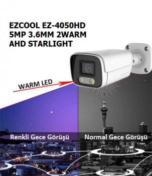 İndirimli EZCOOL EZ-4050HD 5MP 3.6MM 2WARM AHD STARLIGHT fiyatı