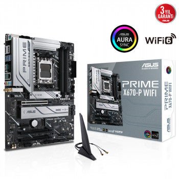 ASUS PRIME X670-P WiFi DDR5 6400Mhz+(OC) RGB M.2 ATX AM5 resim