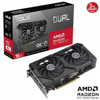 Hızlı Gönderi ASUS DUAL-RX7600XT-O16G 16GB GDDR6 HDMI DP 128BİT satışı