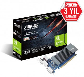 Hızlı Gönderi ASUS GT710-SL-2GD3-BRK-EVO 2GB DDR3 64Bit DVI/HDMI kurumsal satış