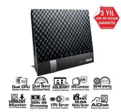 OUTLET - ASUS RT-AC56U 5G 300MBPS-867MBPS DUAL-BANT KABLOSUZ-AC ROUTER ADSL/VDSL MODEM