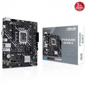 ASUS PRIME H610M-K DDR5 5600Mhz HDMI VGA mATX 1700 satışı