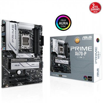 İndirimli ASUS PRİME X670-P-CSM AMD X670 DDR5 6400MHZ HDMI DP M.2 ATX AM5 resim