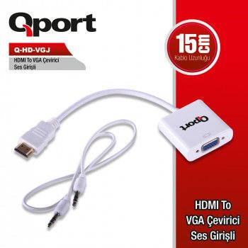 En ucuz QPORT Q-HD-VGJ HVJ HDMI TO VGA ÇEVİRİCİ resim