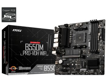 En ucuz MSI B550M PRO-VDH WIFI DDR4 4400(OC) HDMI MATX AM4 resim