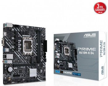 ASUS PRIME H610M-K D4 DDR4 3200(OC) HDMI DP M.2 mATX 1700p toptan satış