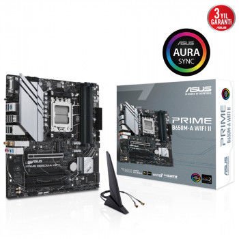 İndirimli ASUS PRIME B650M-A WIFI II DDR5 6400Mhz(OC) M.2 mATX AM5 kurumsal satış