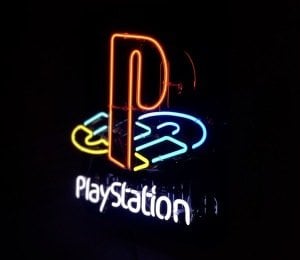 Playstation Logo Neon Yazı