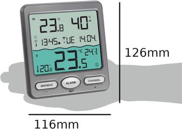 TFA 30.3056.10 'Venice' Havuz Sıcaklık Ölçer | Ortam Sıcaklık ve Nem Ölçer -40… +60 °C | 0... +60 °C / 20... %99 RH