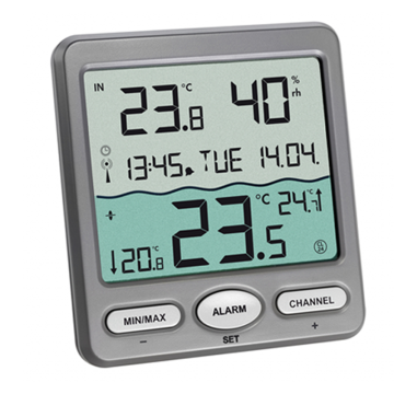 TFA 30.3056.10 'Venice' Havuz Sıcaklık Ölçer | Ortam Sıcaklık ve Nem Ölçer -40… +60 °C | 0... +60 °C / 20... %99 RH