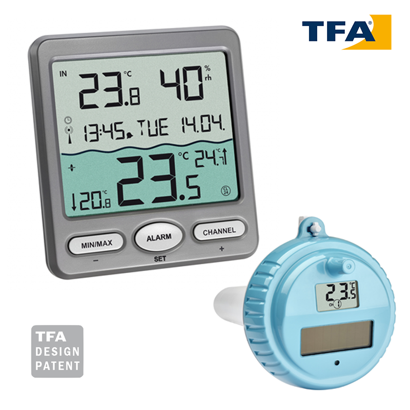 TFA 30.3056.10 'Venice' Havuz Sıcaklık Ölçer | Ortam Sıcaklık ve Nem Ölçer -40… +60 °C | 0... +60 °C / 20... %99 RH