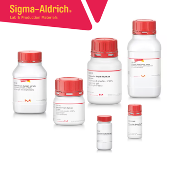 Sigma-Aldrich A1653 Albumin from human serum lyophilized powder, ≥96% (agarose gel electrophoresis) CAS No.: 70024-90-7 1 gr