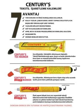 CENTURY'S TEX MARKER Numune İşaretleme Kalemi ∅2 mm Siyah