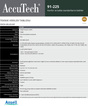 Ansell AccuTech® 91-225 Latex Laboratuvar Eldiveni  No: 7 - (1 Çift)