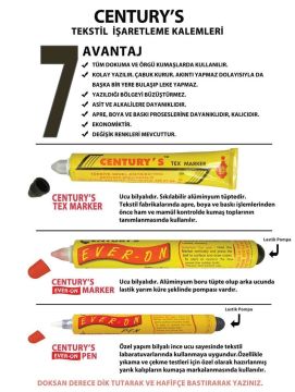 CENTURY'S EVER-ON MARKER Pompalı Numune İşaretleme Kalemi ∅2 mm Mavi