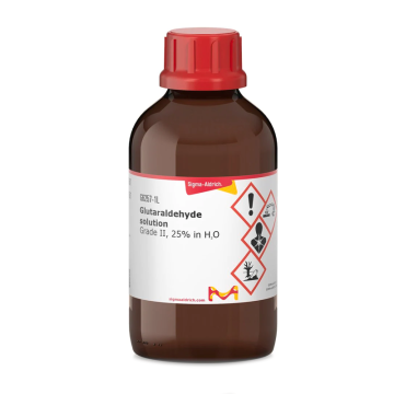 Sigma-Aldrich G6257 Glutaraldehyde solution Grade II, 25% in H2O CAS No.: 111-30-8 10x10 mL
