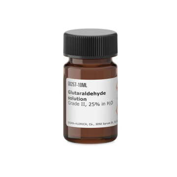 Sigma-Aldrich G6257 Glutaraldehyde solution Grade II, 25% in H2O CAS No.: 111-30-8 10x10 mL