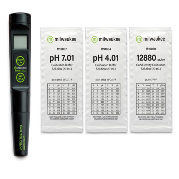 Milwaukee MW804 MAX Waterproof  pH / İletkenlik / TDS ve Sıcaklık Ölçer 0.0... 14.0 pH / 0.000... 20.00 mS/cm / 0.00... 10.00 ppt / 0.0... 50.0 °C