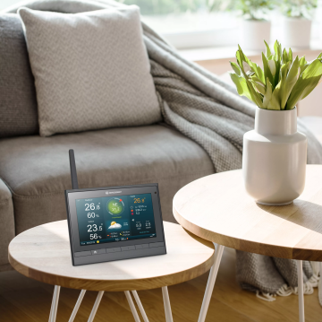 BRESSER 7'si 1 arada MeteoChamp HD WIFI Hava İstasyonu Sıcaklık, Nem, Rüzgar Hızı ve Yönü, Yağış Miktarı, UV Düzeyi, Işık Yoğunluğu Ölçümü