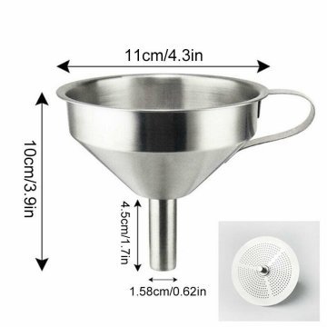 LT Paslanmaz Çelik Huni SET3 Kulplu Filtreli Ø150, Ø130 mm, Ø110 mm / 3 Adet