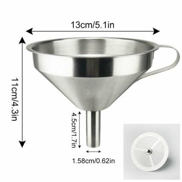 LT Paslanmaz Çelik Huni SET3 Kulplu Filtreli Ø150, Ø130 mm, Ø110 mm / 3 Adet
