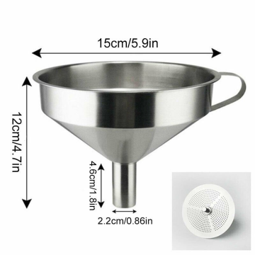 LT Paslanmaz Çelik Huni SET3 Kulplu Filtreli Ø150, Ø130 mm, Ø110 mm / 3 Adet