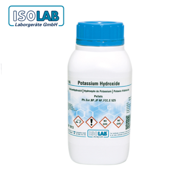 ISOLAB 960.083.1000 Potassium Hydroxide Pellets Ph.Eur, BP, JP NF, FCC, E 525 CAS No.: 1310-58-3 1 kg