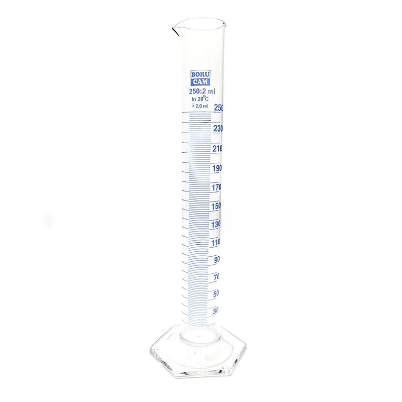 Borucam Uzun Form Cam Mezür Altıgen Tabanlı 250 ml - 1 Adet