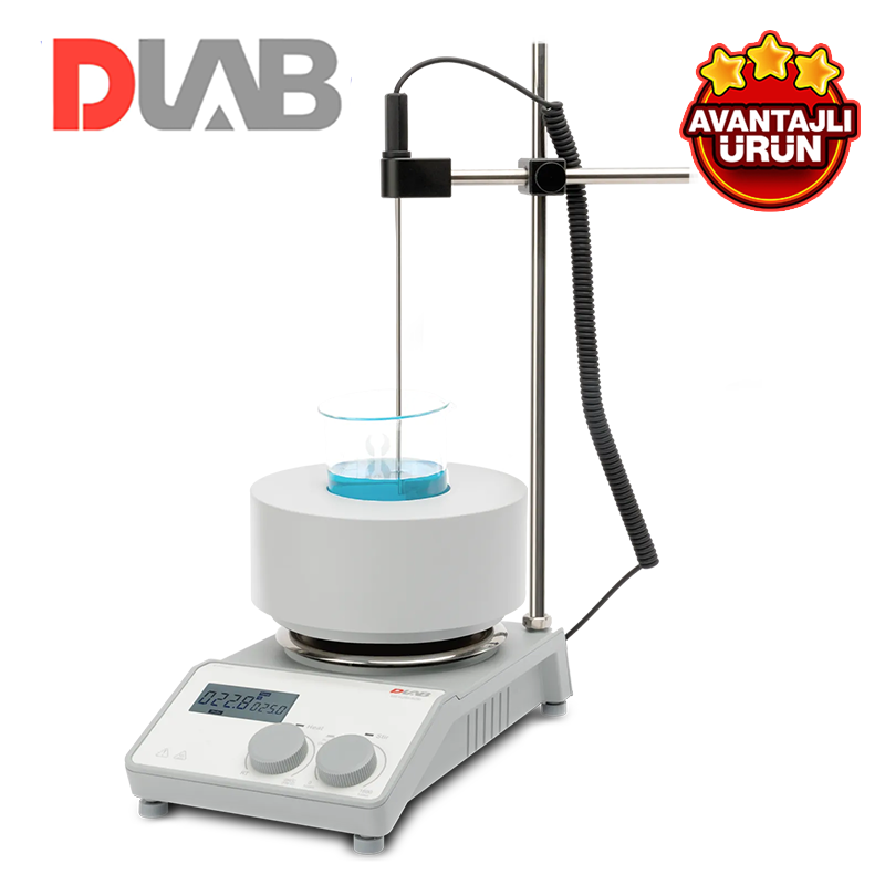 DLAB MS-H280-B250 Mantolu Isıtıcılı Manyetik Karıştırıcı 200... 1.500 rpm / 25... 280 °C / 250 mL Beher için