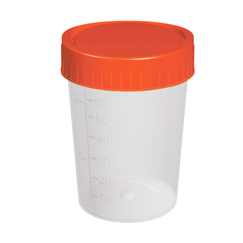 Fıratmed Polipropilen Steril İdrar Numune Kabı  / 60 mL / Yazılabilir özel alan / Özel dizayn / Üç çevrimli özel kapak / 300 Adet / Koli