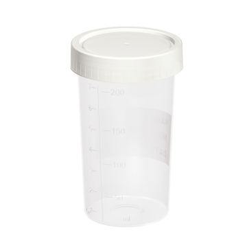 Fıratmed İdrar Kabı 200 mL hacimli / Yazılabilir özel alan / Özel dizayn / Üç çevrimli özel kapak / Steril Olmayan / 200 Adet / Koli
