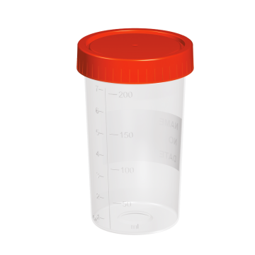 Fıratmed İdrar Kabı 200 mL hacimli / Yazılabilir özel alan / Özel dizayn / Üç çevrimli özel kapak / Steril / 200 Adet / Koli
