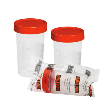 Fıratmed İdrar Kabı 200 mL hacimli / Yazılabilir özel alan / Özel dizayn / Üç çevrimli özel kapak / Steril / 200 Adet / Koli