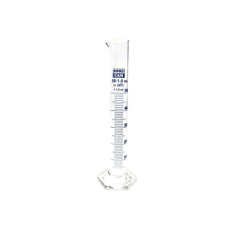 Borucam Uzun Form Cam Mezür Altıgen Tabanlı 50 ml - 1 Adet