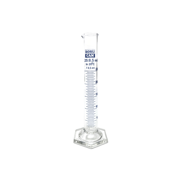 Borucam Uzun Form Cam Mezür Altıgen Tabanlı 25 ml - 1 Adet