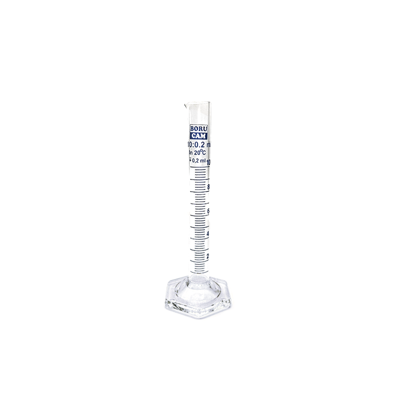 Borucam Uzun Form Cam Mezür Altıgen Tabanlı 10 ml - 1 Adet