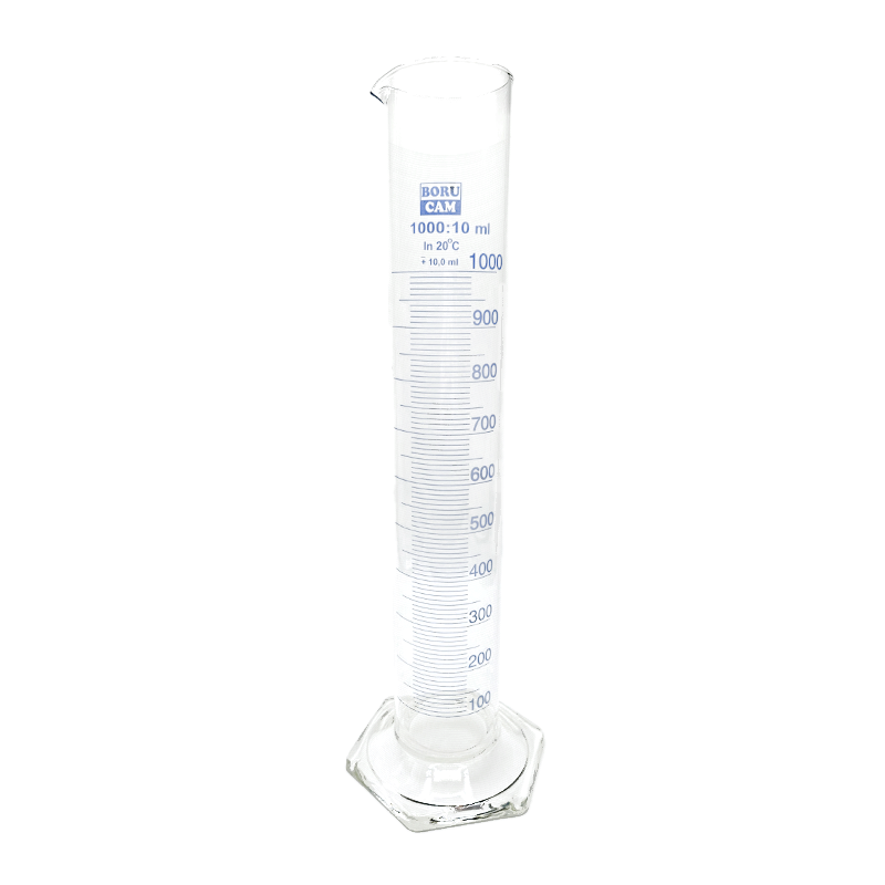 Borucam Uzun Form Cam Mezür Altıgen Tabanlı 1000 ml - 1 Adet