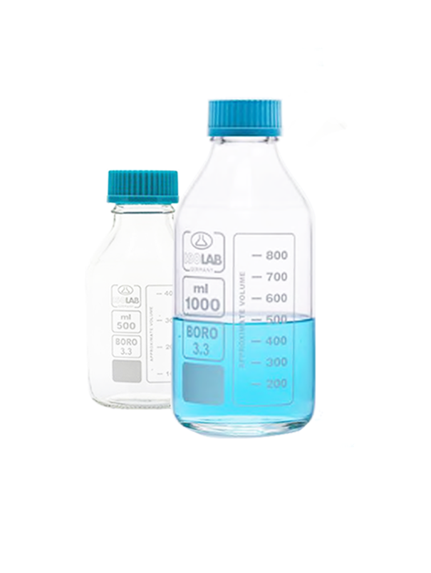 ISOLAB Şişe - Borosilikat Cam - Şeffaf - Vidalı Kapaklı - Otoklavlanabilir - 250 ml / 1 Adet