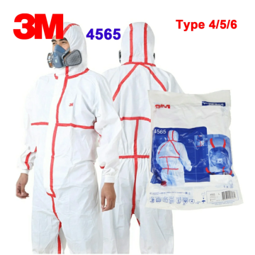 3M™ 4565 Koruyucu Tulum XXL Belirli, Sınırlı Kimyasal Sıçrama ve Püskürmesine, Tehlikeli Partiküllere Karşı Koruma (Tip 4, 5, 6)