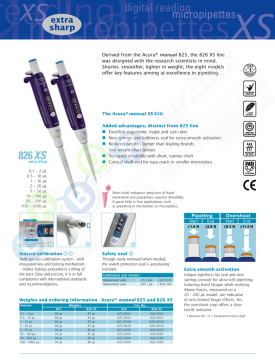 SOCOREX Acura® manual 826 XS 0.1-2 µL Ayarlanabilir Micro Otomatik Pipet