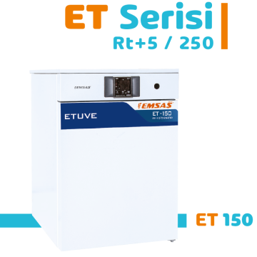 EMSAŞ ET 150 Etüv (Kuru Hava Steritizatörü) Paslanmaz Çelik Cr-Ni 304 Gövdeli RT +5... 250 °C / 148 L