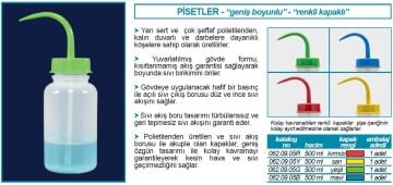 ISOLAB Piset - Geniş Boyun - P.E. - 500 ml - Kırmızı Kapak
