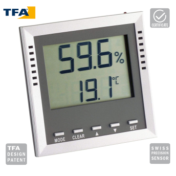 TFA 30.5010 KLIMA GUARD Soğuk Ortam İçin Termo Higrometre Alarm Fonksiyonlu -40 ºC...+70 ºC / 1... 99% RH