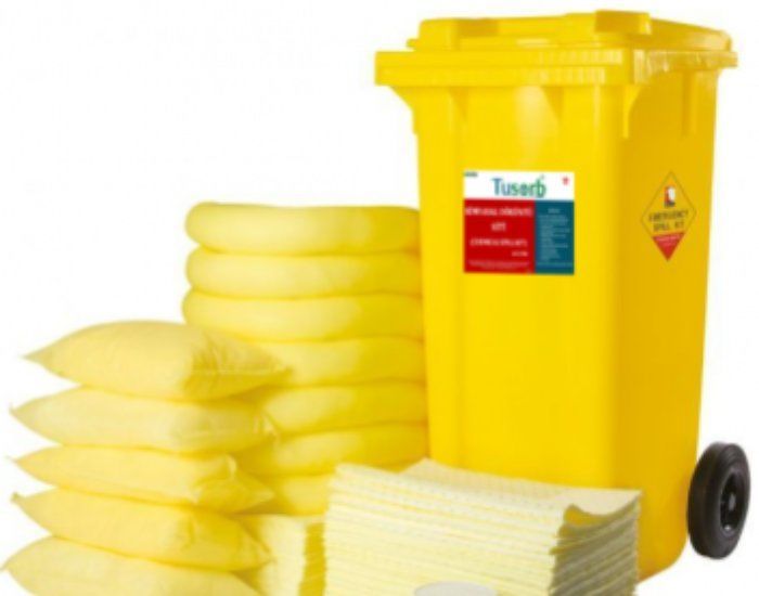 TUSORB KDK-15 Kimyasal Döküntü Kiti (Chemical Spill Kit) Plastik Tekerlekli Konteyner 80 LT