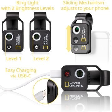 NATIONAL GEOGRAPHIC CPL Filtreli 200x Akıllı Telefon Mikroskobu